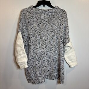 SI-IAE Gray Mix Marled Knit Pullover Oversized Cashmere Angora Blend Sweater Med